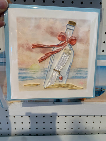 MESSAGE IN A BOTTLE QUILLING CARD