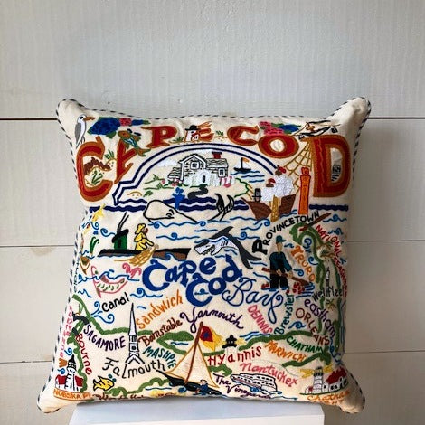 Cape Cod Embroidered Pillow