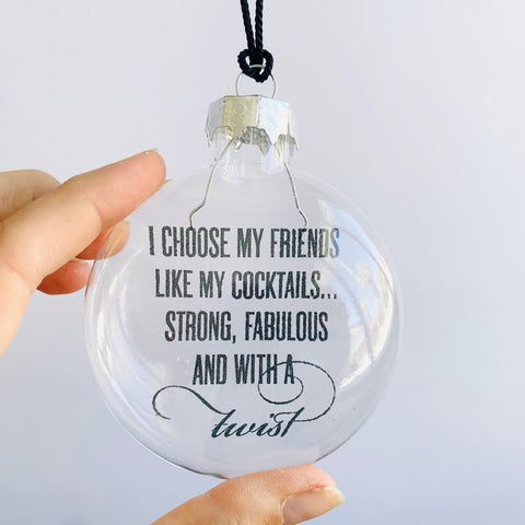 friends with a twist ornament