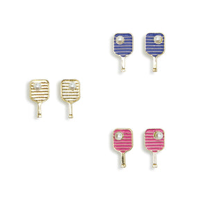 gold pickleball earrings