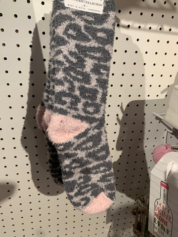 Snow Leopard print sock