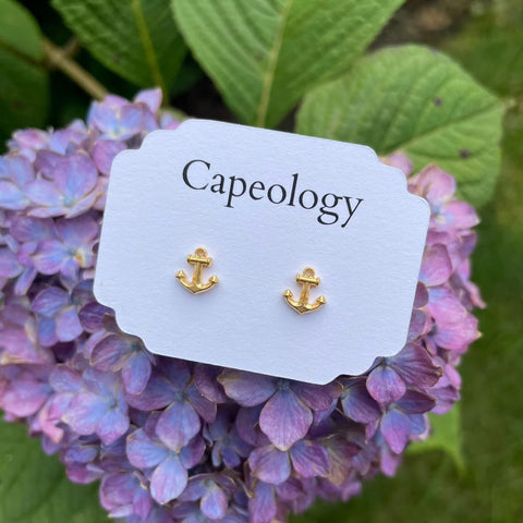 GOLD ANCHOR EARRINGS