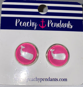 HOT PINK WHALE STUD EARRING