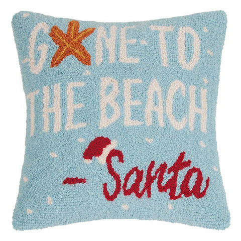 GONE TO THE BEACH SANTA HOOK PILLOW