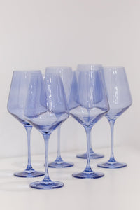 COBALT BLUE STEMMED WINE GLASS