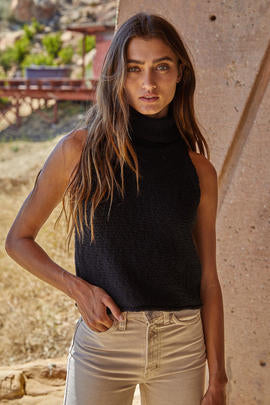 black turtle neck top