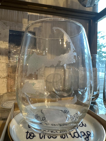CUSTOM DESIGNED CAPE COD STEMLESS WINE GLASS