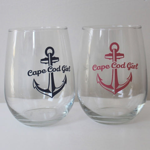 Cape Cod Girl Wine Glass