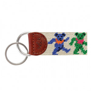 DANCING BEARS NEEDLEPOINT KEYFOB