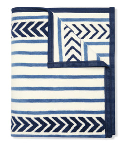 Bar Harbor Stripe Blue Blanket