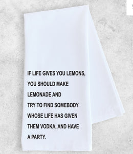 Lemons tea towel