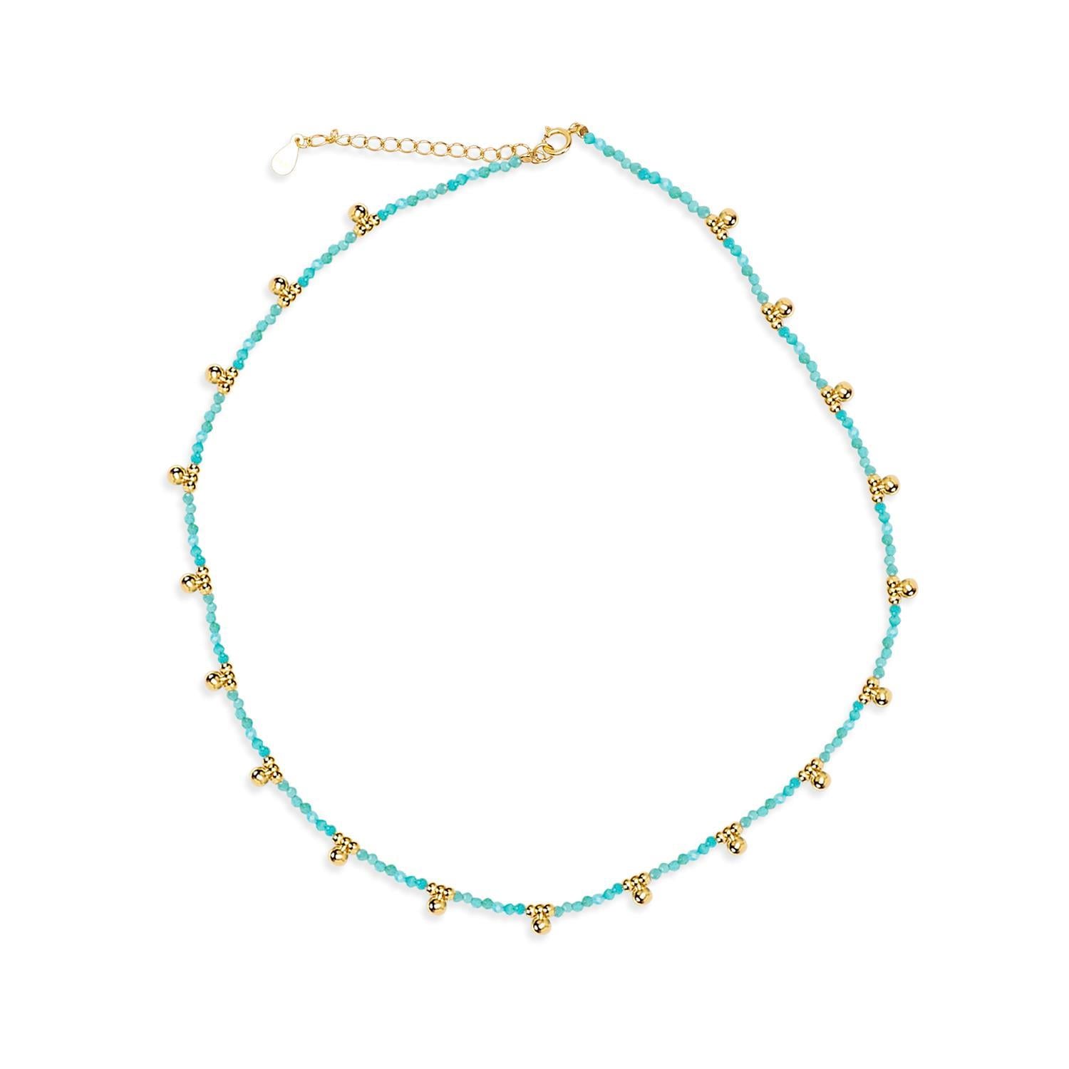 AMAZONITE GOLD PLATED NECKLACE