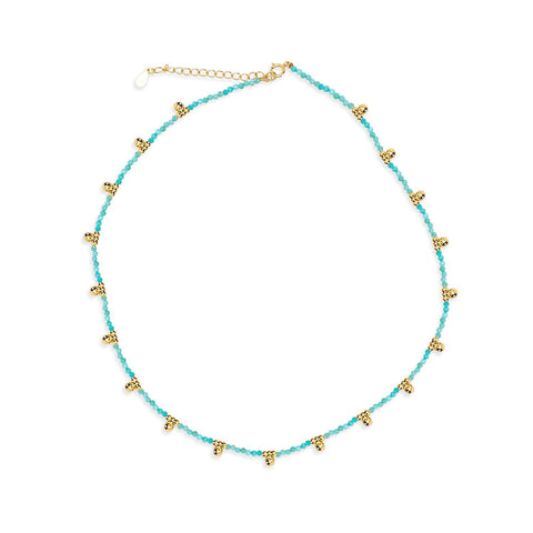 AMAZONITE GOLD PLATED NECKLACE