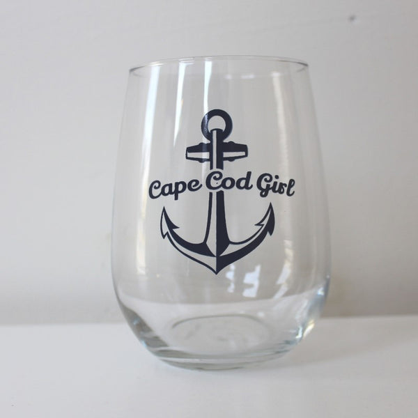 Cape Cod Girl Wine Glass