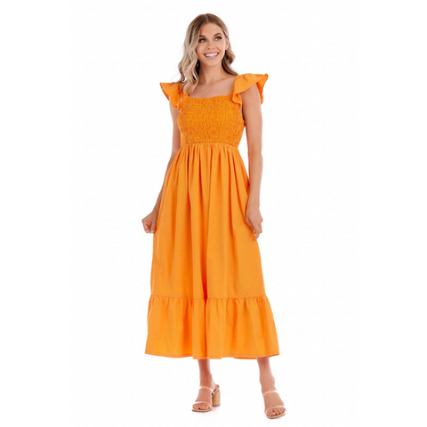 orange maxi dress