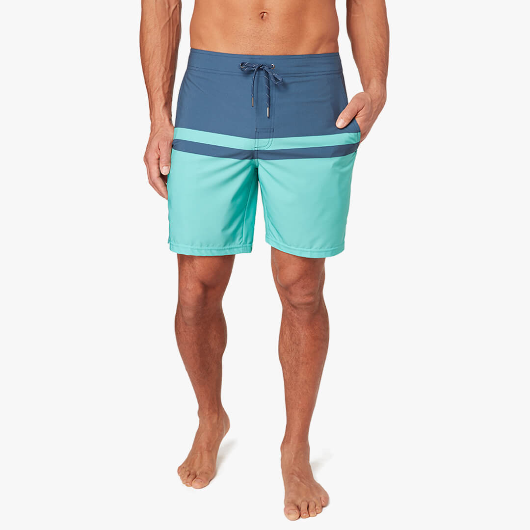 TEAL COLORBLOCK OZONE TRUNKS
