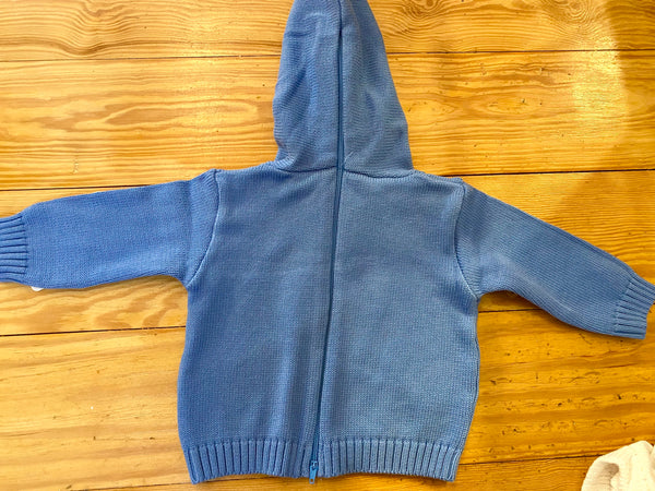 HOODED ZIP BACK SWEATER-WHALE