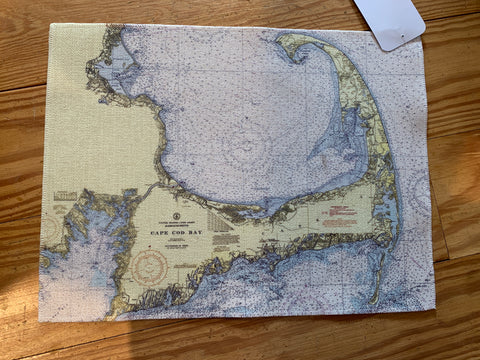 CAPE COD NAUTICAL CHART CANVAS PLACEMAT