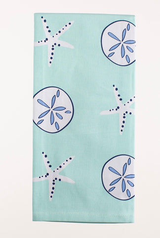 AQUA SHELLS KITCHEN TOWEL 28X20