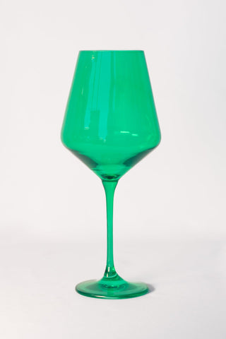KELLY GREEN STEMMED WINE GLASS